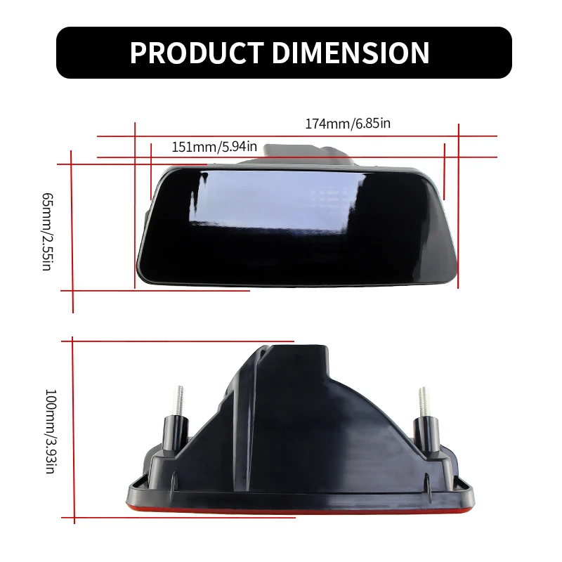 1X For Nissan X-Trail T32 Rogue 14-2016 Juke 11-16 ,Murano 15-18 Tail Brake Signal Rear Bumper Spoiler Light Shell Car Accessory