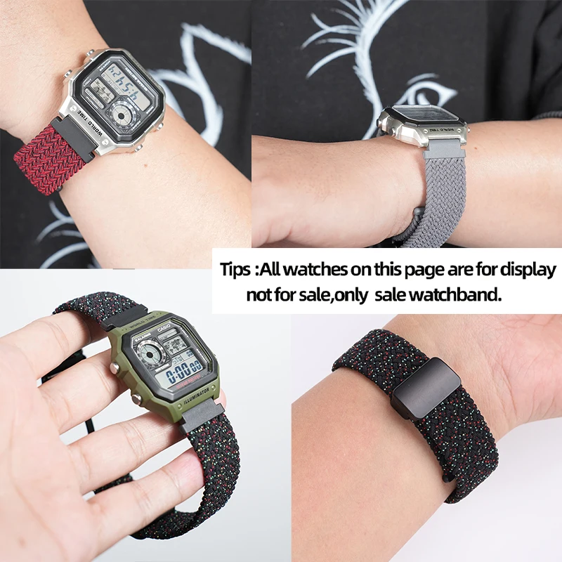 ae1200 High elasticity Watchband For Casio 3299 AE-1200 AE-1300/W-216 A158 F91W Nylon Watchstrap Convex joint  AE1200 AE1300