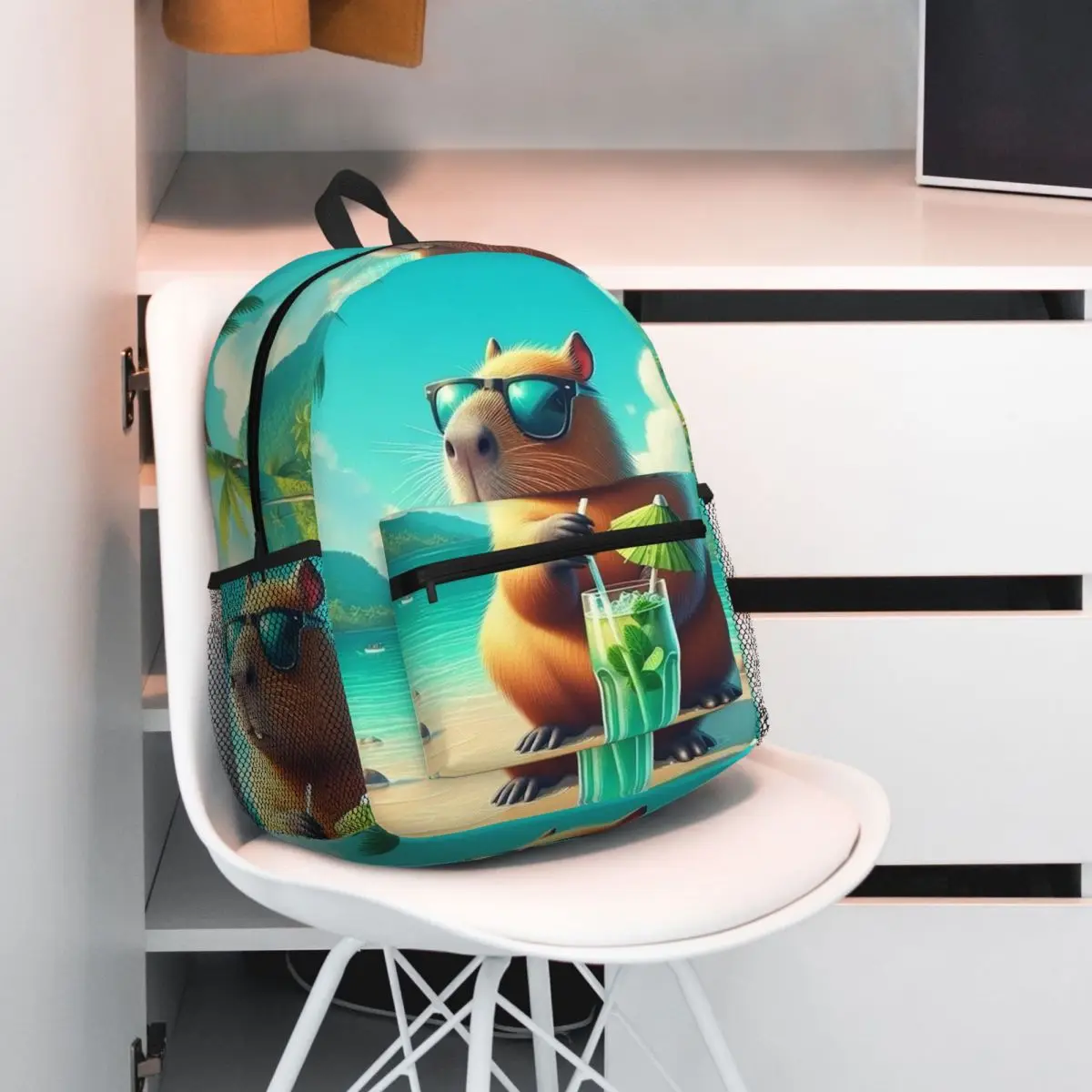 

Cute Capybara Capibara Animal Student Backpack School Bag Hiking Travel Daypack for Men Women Fashion Bookbag Shoulder Bags