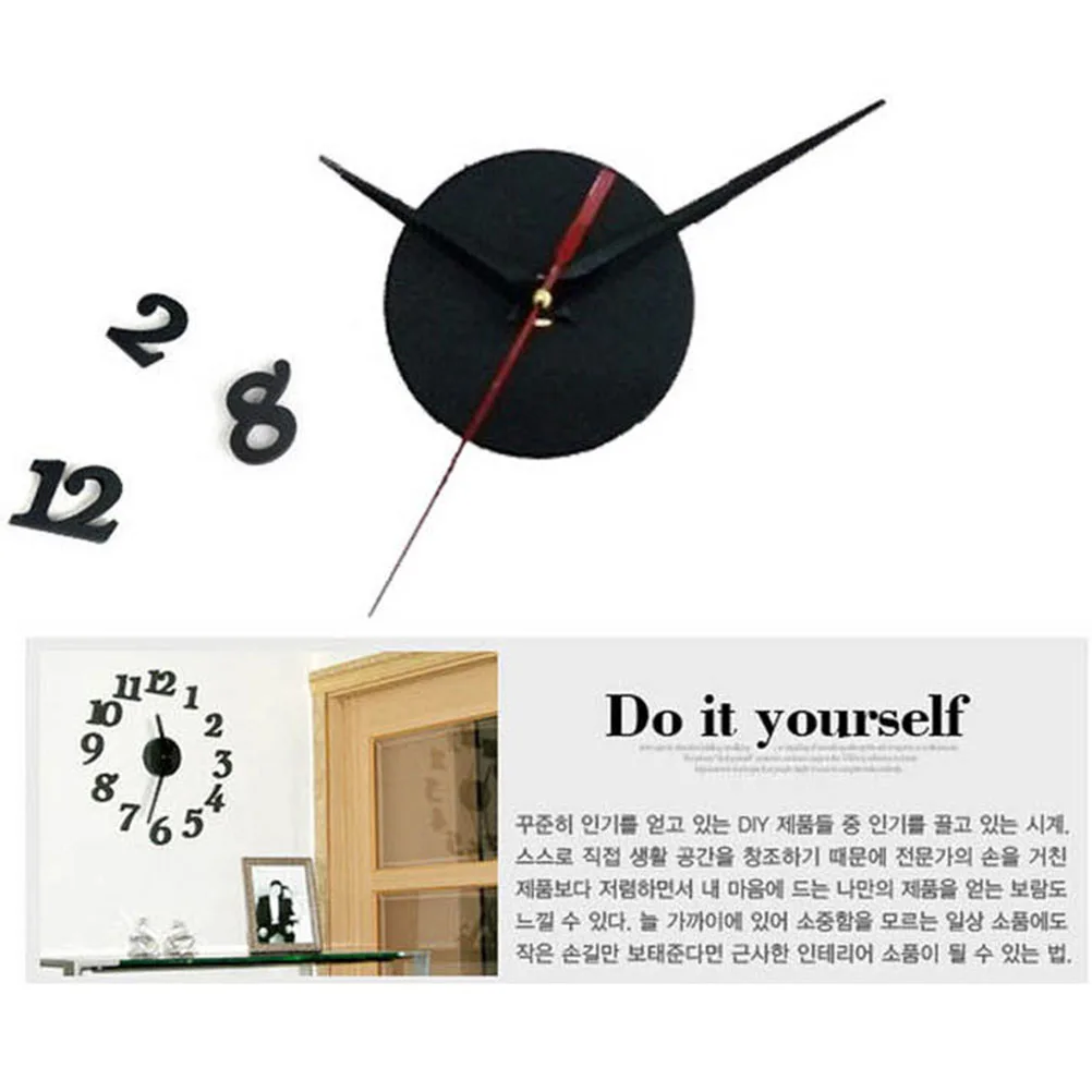 

Self-Adhesive Number Wall Clock Silent Waterproof Non-Toxic Decorative Hanging Clock For Home Living Room Office Bedroom