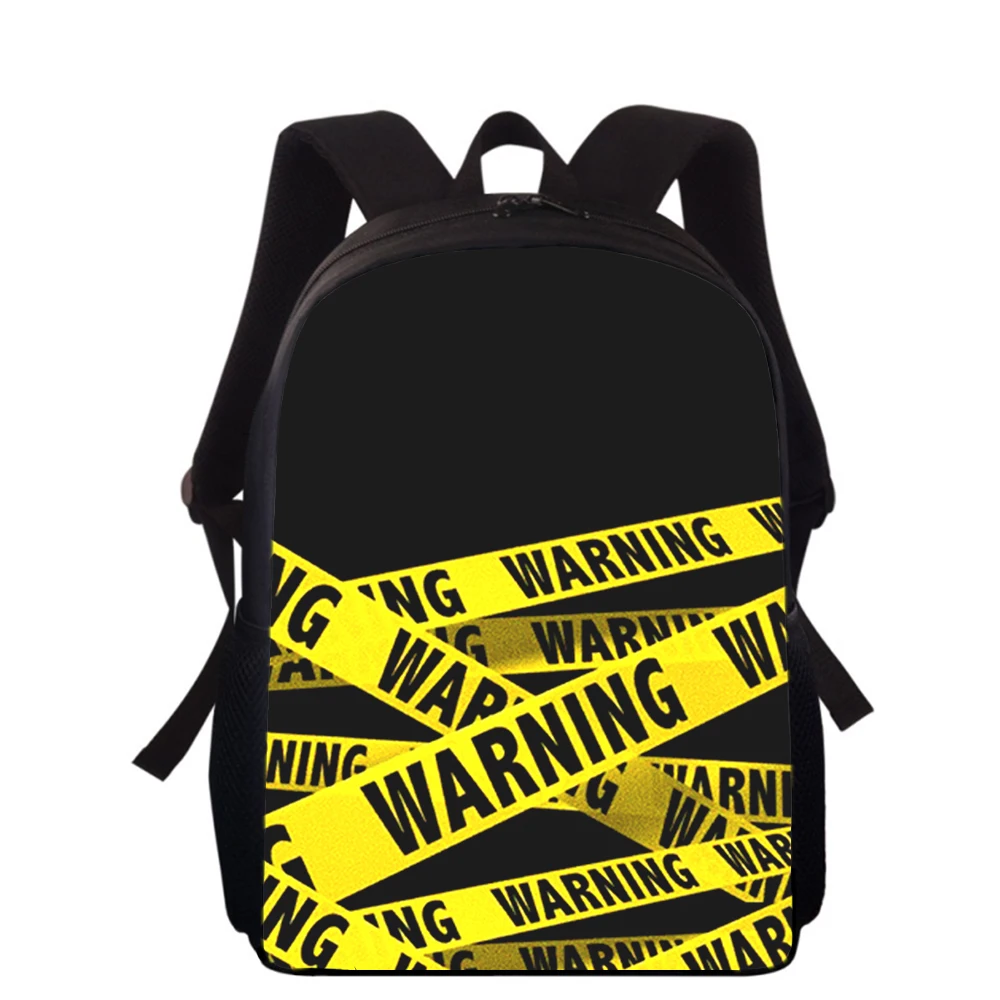 

Warning Cordon 15” 3D Print Kids Backpack Primary School Bags for Boys Girls Back Pack Students School Book Bags