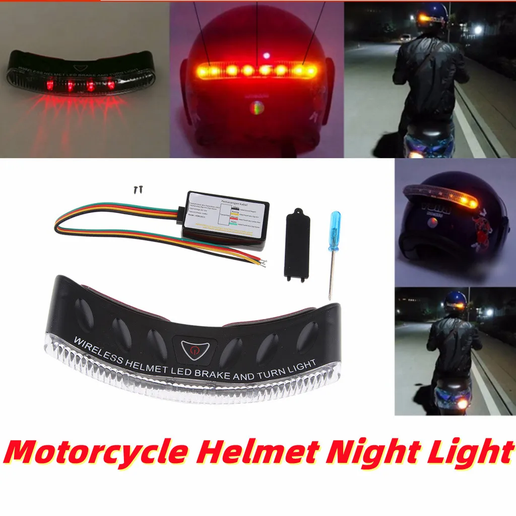 12V 8 LED Motorcycle Helmet Light Waterproof Bike Helmet Night Safety Signal Warning Light LED Light Rear Tail Lamp Taillight