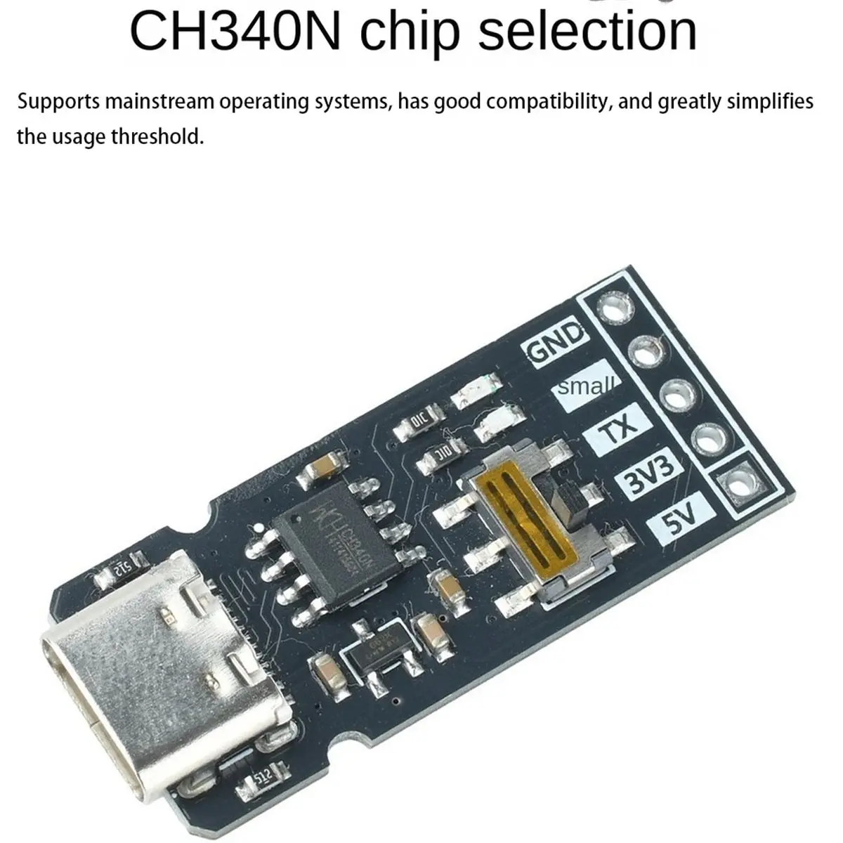 AA80 CH340N TYPE-C USB to UART TTL Converter USB to Serial Port Module 3.3V 5V Level RX/TX Download Debugging Tools