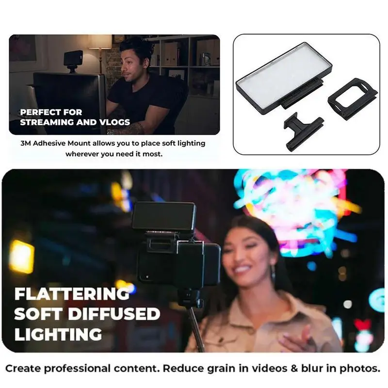 Mobile Phone Fill Light Handheld LED Live Broadcast Selfie Light Computer Fill Light Video Conference Mobile Phone Fill-in Light