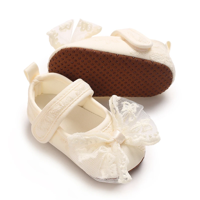 

Baby Shoes 0-18 Months Female Baby Bow Soft Bottom Princess Shoes Newborn Children Lace Step Shoes