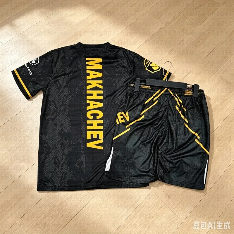 Sommer-Kinder-Boxer MMA Octagonal Cage Islam Makhachev T-Shirt-Shorts-Set Herren Sport-Trainings-Laufset Schnelltrocknendes Kampfset
