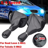 12mm Manual 5/6 Speed Gear Shift Knob For Seat Leon 1 MK1 Lever Shifter Gaiter Boot Case For Toledo II MK2 1998-2005 Car Styling