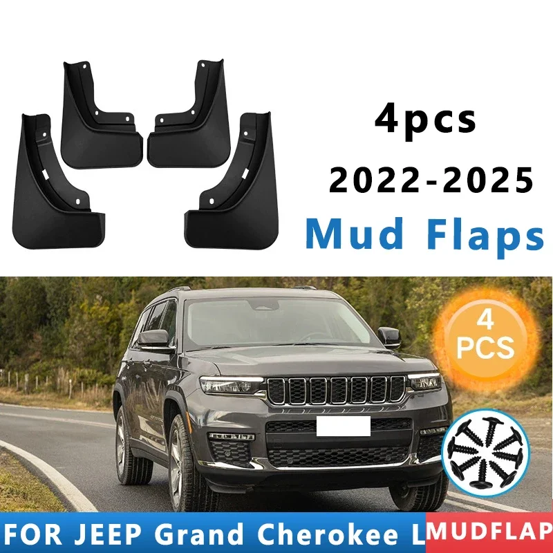 

Mud Flaps Fit for JEEP Grand Cherokee L 2022-2025 2023 2024Mudguards Tire Fenders Splash Proof Accessories Wheel Guards 4ps