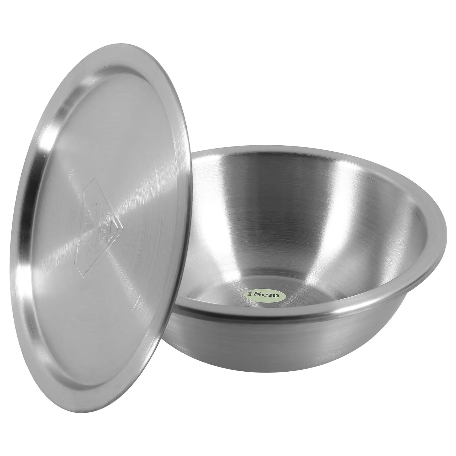 

1 set Stainless Steel Bowl 18cm Kitchen Vegetable Metal Mixing Bowl Basin Fruit Salad Mixing Bowls Large Metal Washing