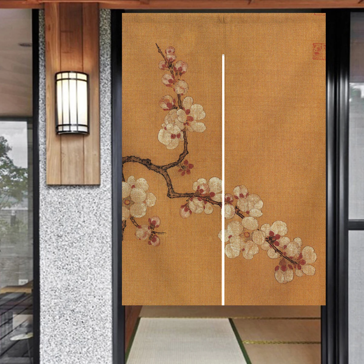 

Japanese Noren Yellow Flower Doorway Curtain Tapestry Kitchen Bathroom Door Decor Room Partition For Bedroom