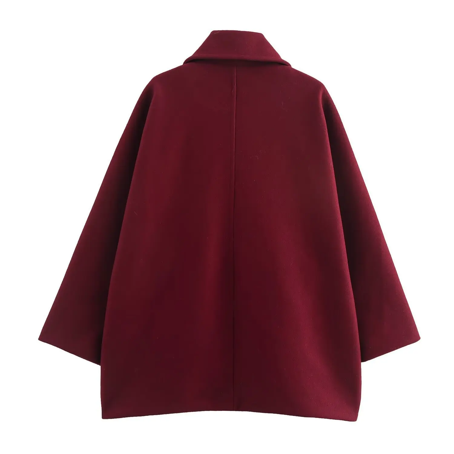 Schicker französischer Tweed-Mantel für Damen, mit Reverskragen, Fledermausärmeln, einreihiger Knopfleiste, Taschen, locker geschnitten, kurz, warm, eleganter Wintermantel. – Detail 9