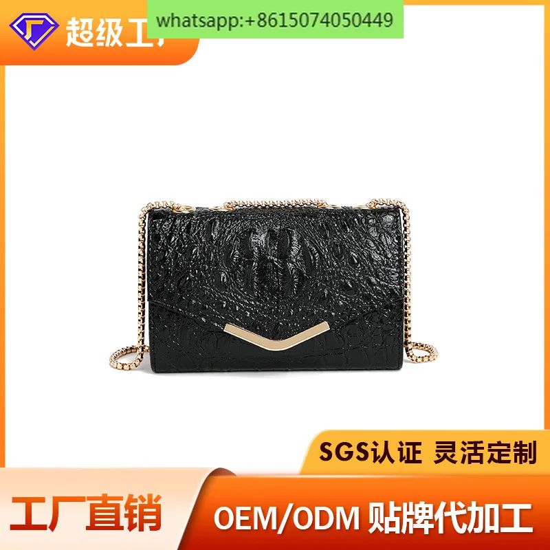 

Joker chain crocodile pattern shoulder slung small bag