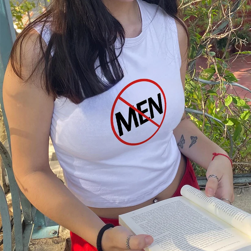 

Harajuku Letter Print White Basic Vest Women 2025 Punk Sleeveless Y2k Fashion Tank Tops Sexy Crop Top