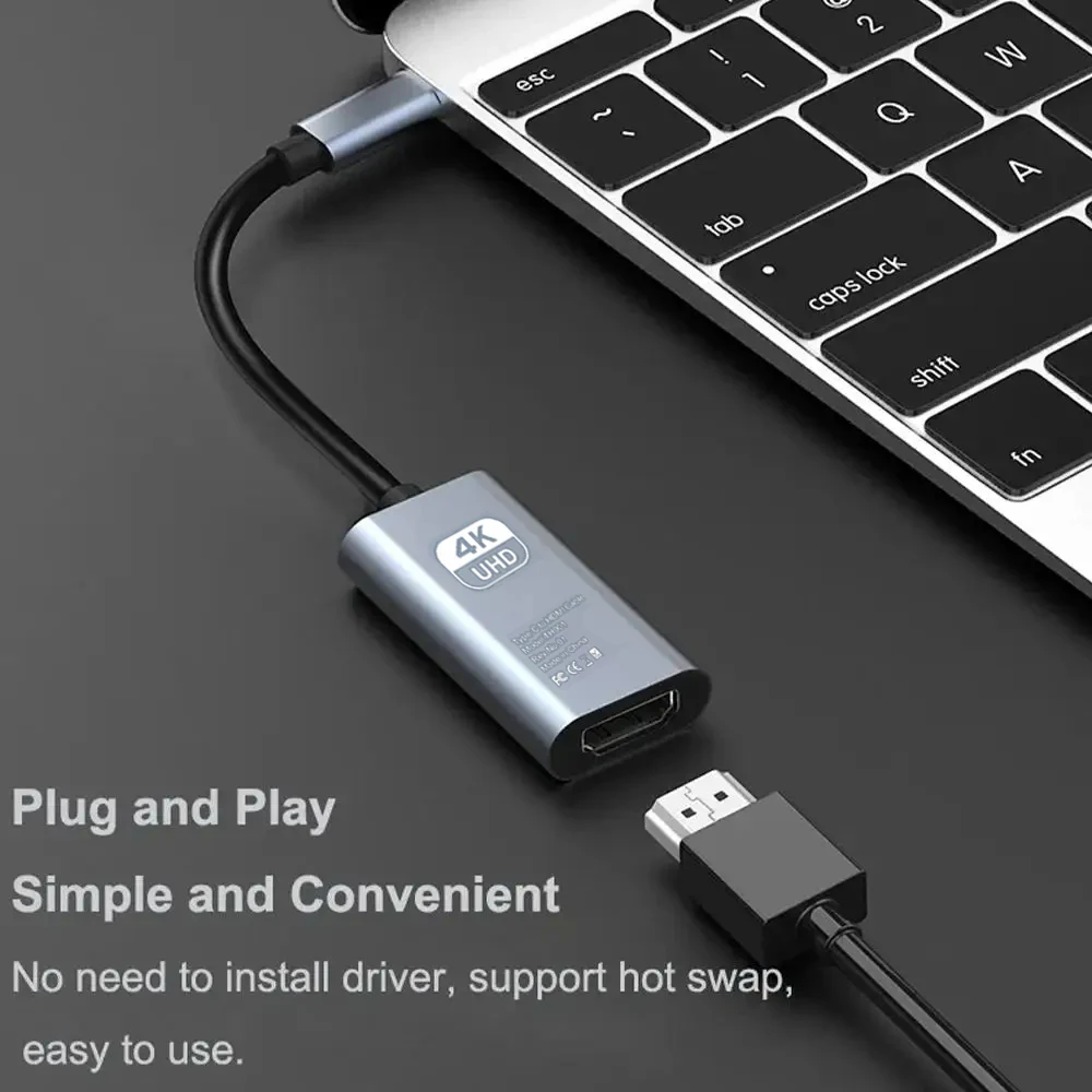 Type C to HDMI-compatible Cable USB C to HD-MI Converter HD 4K USB 3.1 HDMI Cable Adapter for MacBook Chromebook Samsung Xiaomi