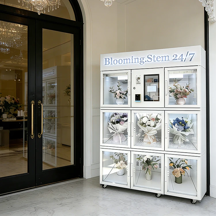 Kwiatomat Style Automatic Flower Vending Machine Refrigerated Fresh Flower Dispenser