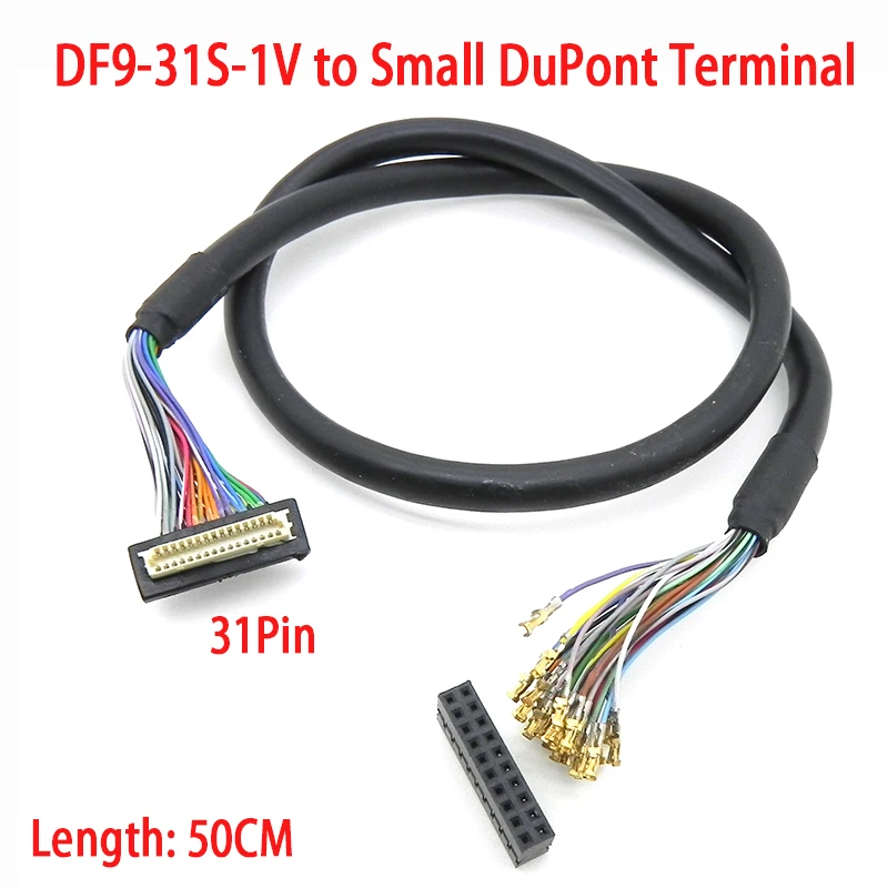 50CM Length DF9 31Pin to Small Dupont Bare Terminal LVDS Cable Uncrimped Wire for Mini LCD Monitor & DIY