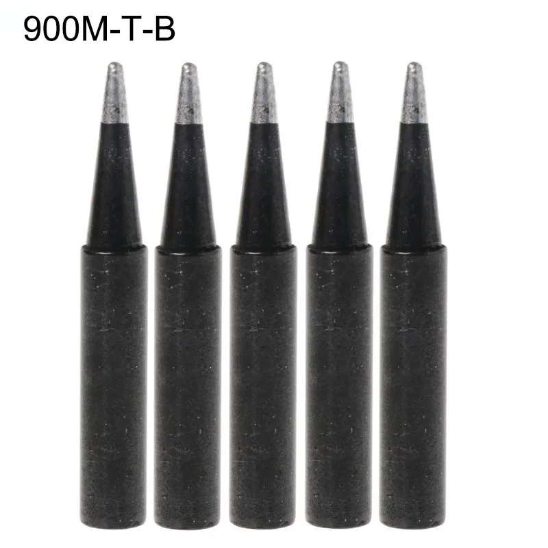 5PC Soldering Iron Tip 900M-T Lead Free Metal For Hakko Saike 936 852d Copper Vertical Blcak Pull-Welding Supplies Metalworking