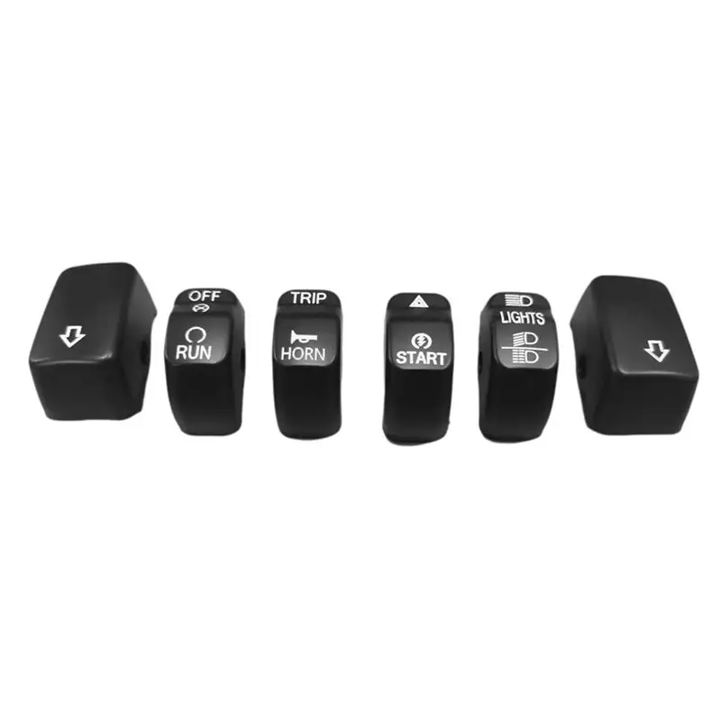 Easy To Use 6Pcs/Set Motorcycle Handlebar Control Switch Cover Button Caps For Softail Sportster 883 1200 Dyna CVO Softai