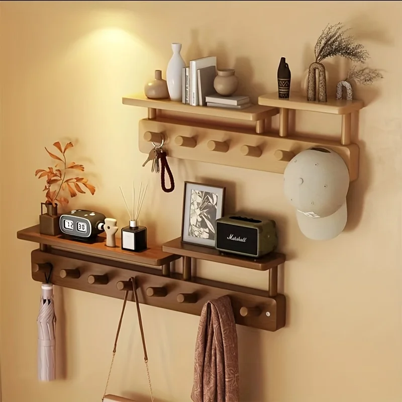 

WallMounted Coat Rack 6 Hooks Storage Rack Easy Installation Without Drilling Suitable Home Organizer for Entryways Bedrooms