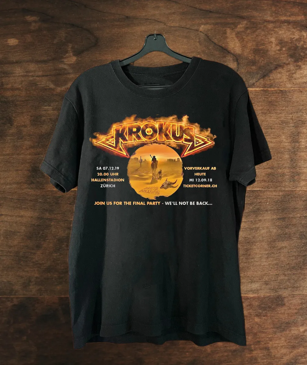 Presente da banda Krokus para fã manga curta S a 5XL camiseta MD834