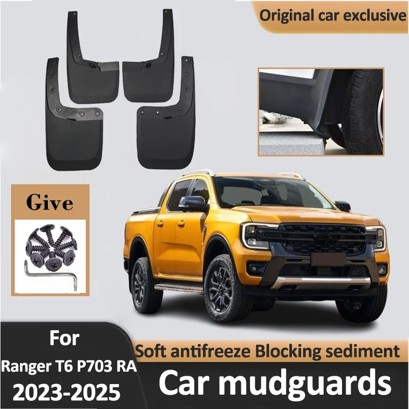 

For T6 Ford Ranger Mud Guard P703 RA 2023 2024 2025 Car Mudguards Exterior Parts Mudguard Mudflaps Mud Flaps Splash Accessories