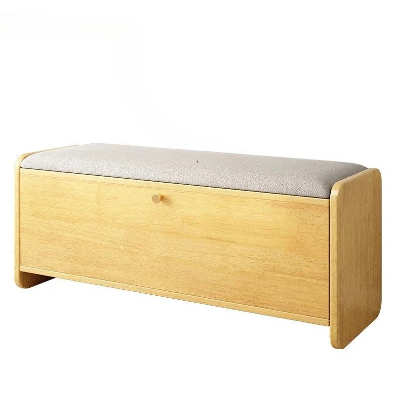 & Solid Wood Flip-top Shoe Bench for Storage Entryway Modern Minimalist living room Furniture Space-saving Organizer sofa Stools