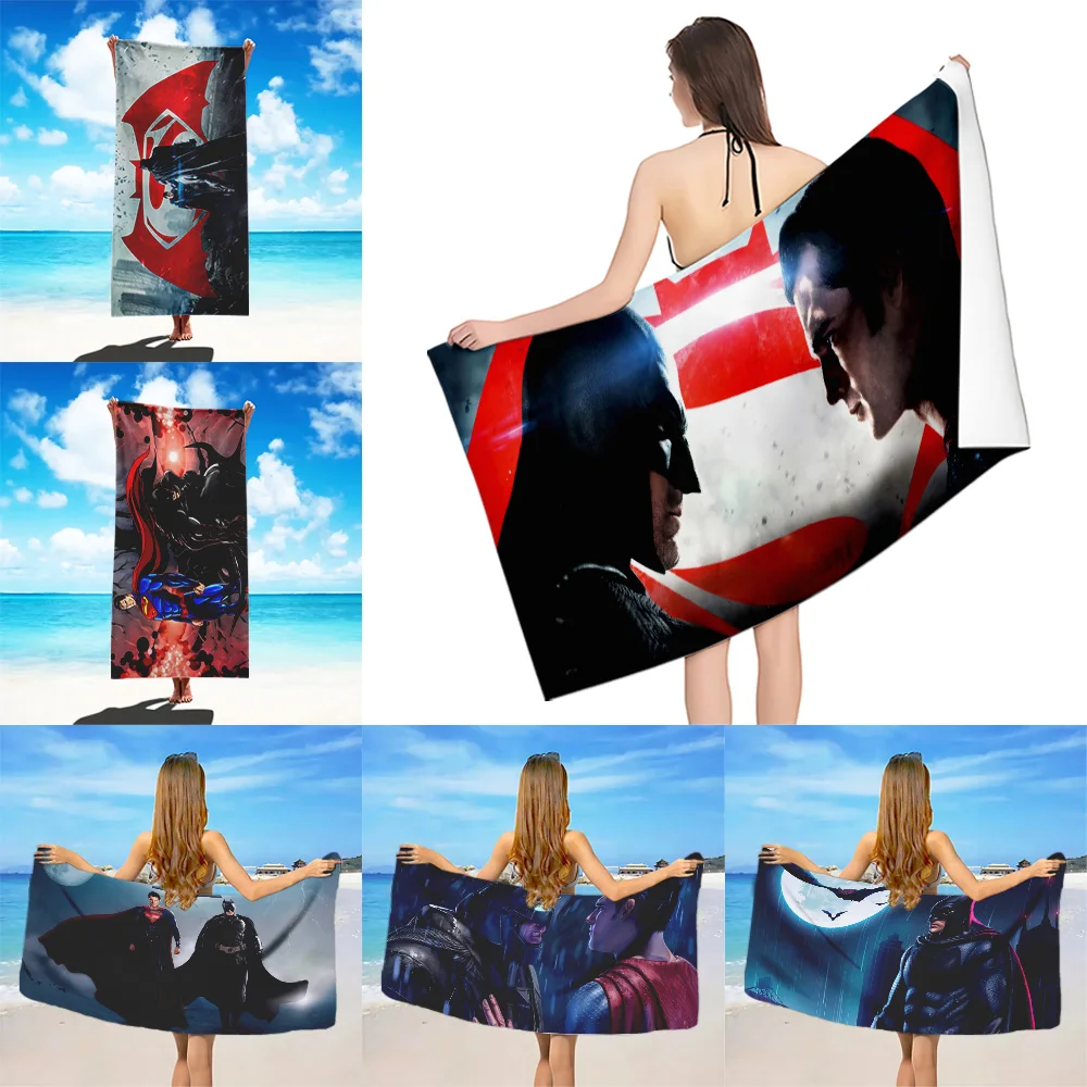 Batman V Superman Beach Towel Microfiber Sand Free Quick Dry Soft Sandproof Pool Towels Gift for Women Travel Gym Shower Camping