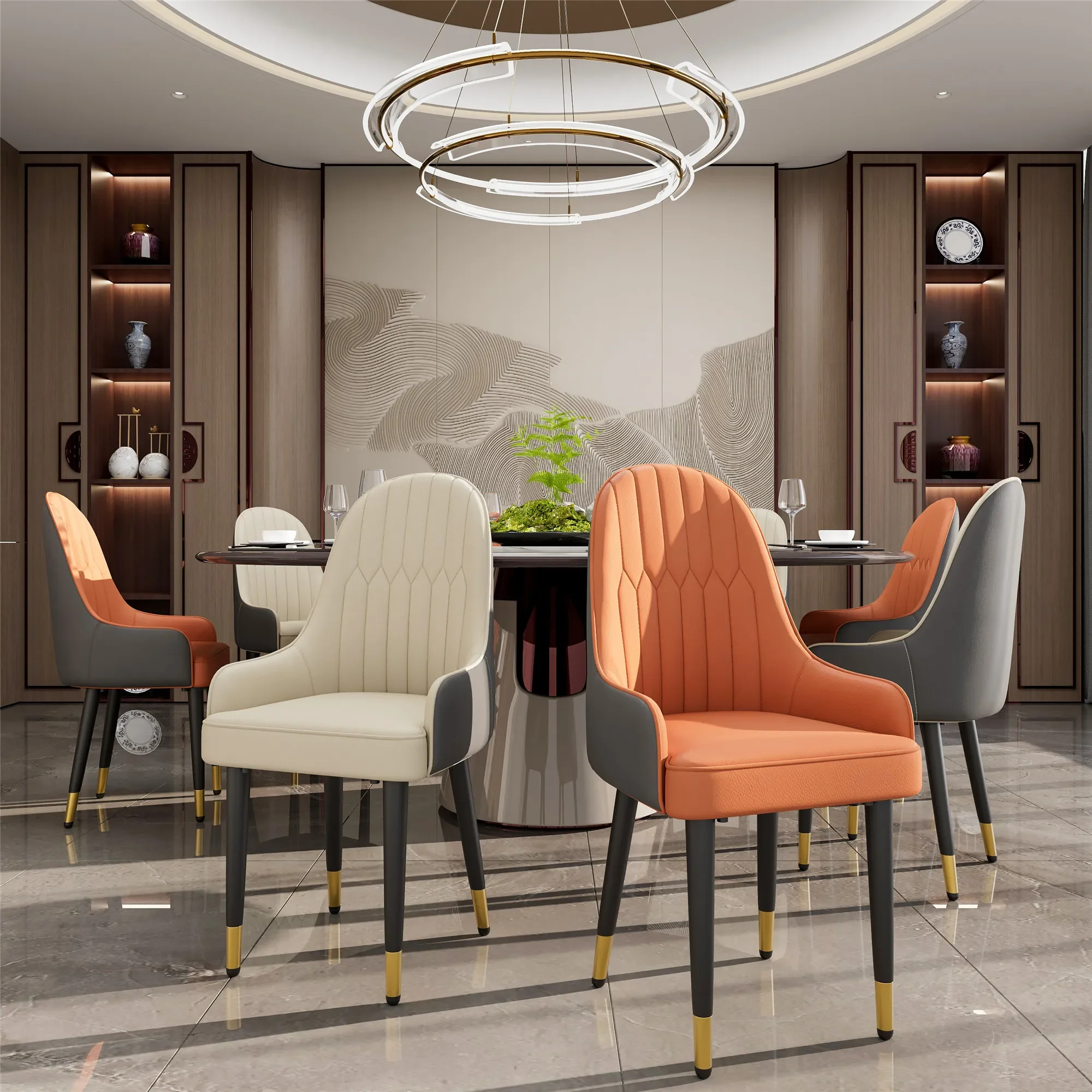 Home Dining Chairs 2025 New Model - Luxury Modern Minimalist Upholstered Back Dining Chairs
