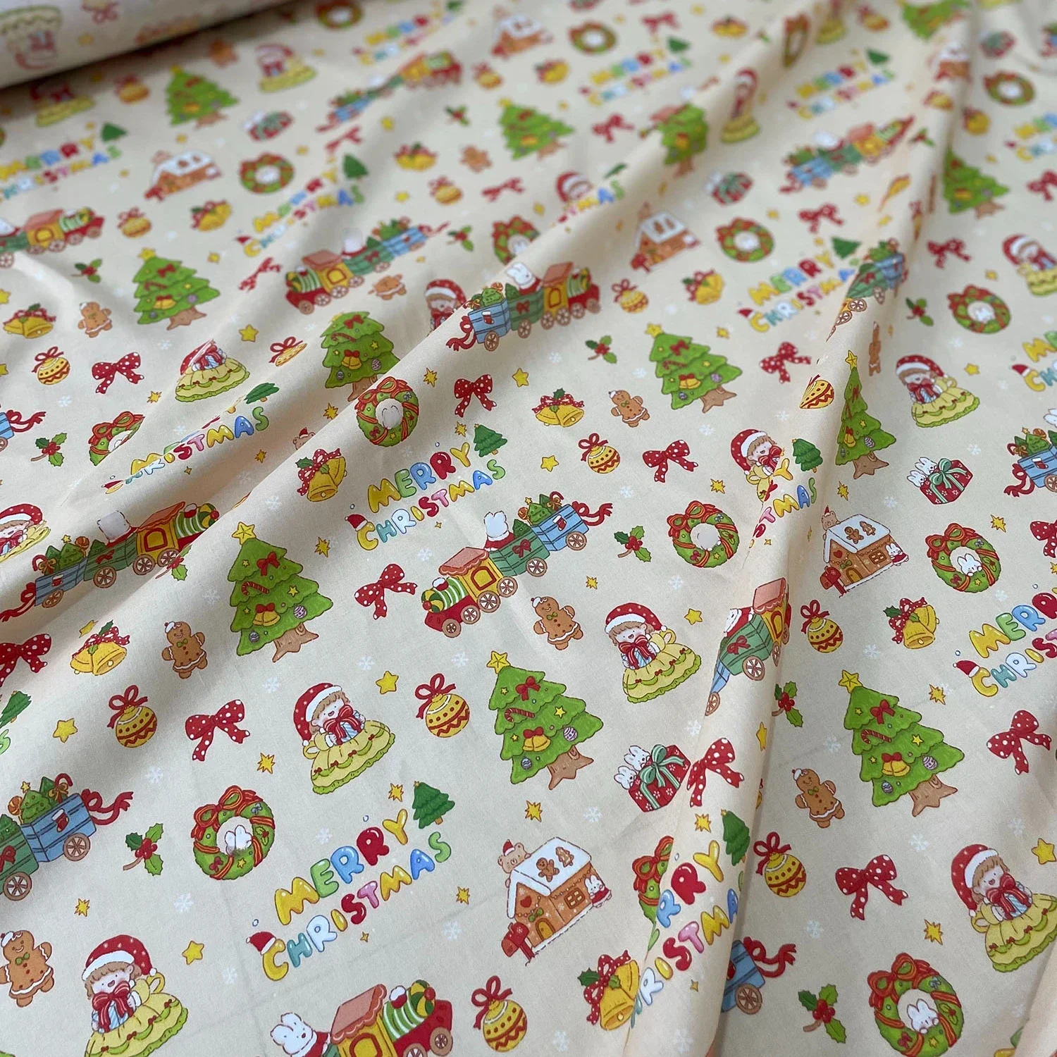 140x50cm 60S Cotton Christmas Poplin Digital Printing Cloth, Making Dress Shirt Clothing sewing Fabric