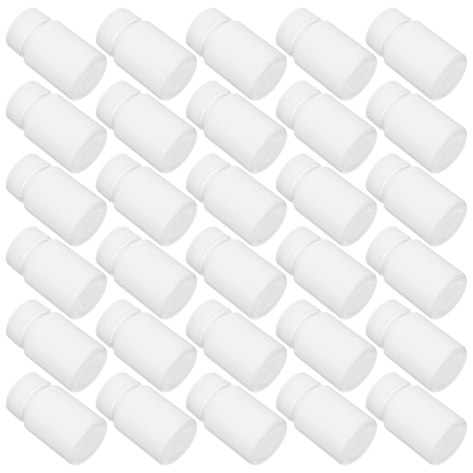 

100pcs White Plastic Pill Bottles 30Ml Leakproof Screw Top Medicine Containers Travel Portable Tablet Capsule Storage Sample
