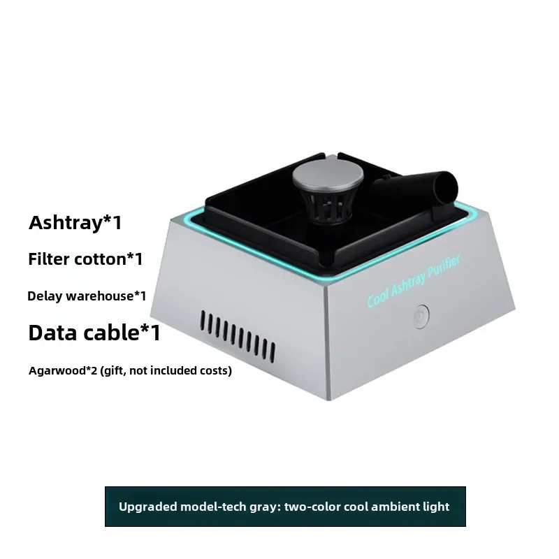 New electronic ashtray air purifier USB charging, household negative ion anti-fly ash and smoke removal aromatherapy machine