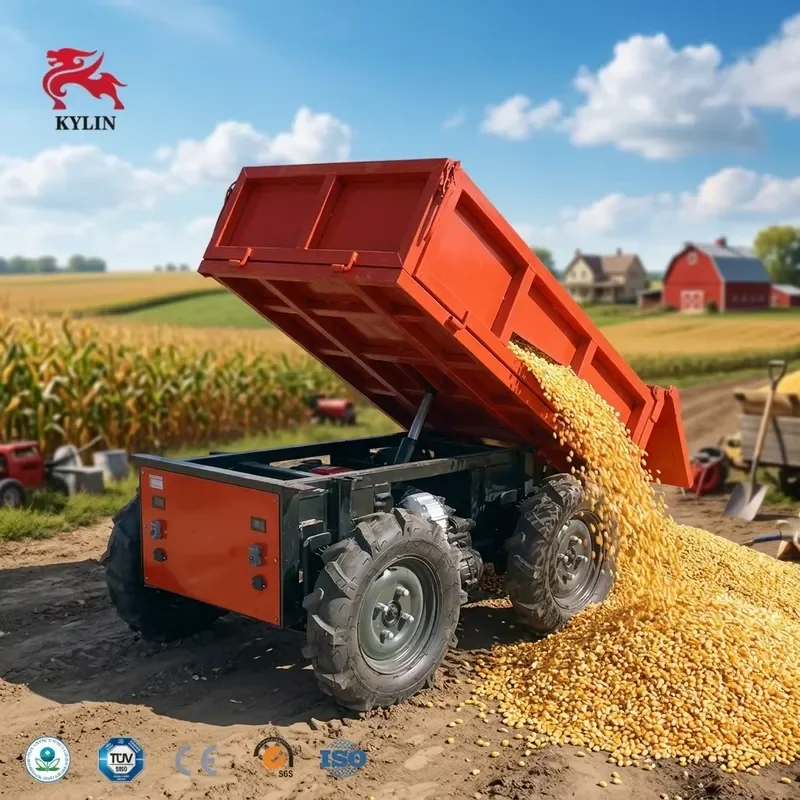 2026 Heavy 4 Wheel Electric Wheelbarrow Mini Dump Truck with Hydraulic Tipper Small Motorized Cargo Cart