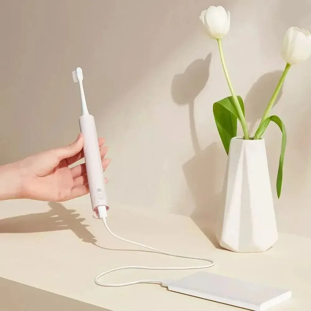 فرشاة أسنان كهربائية Sonic T200 من شاومى ميجيا ، مقاومة للماء ، قابلة لإعادة الشحن USB ، تبييض أسنان ، هزاز بالموجات فوق الصوتية ، IPX7