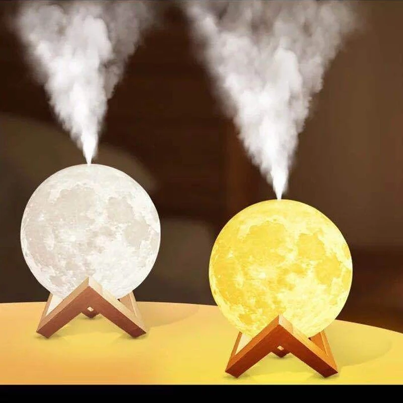 New Halloween Humidifier Aromatizer Luminaire Lampshade Full Moon 3D lamp light diffuser aroma essential oil USB Ultrasonic