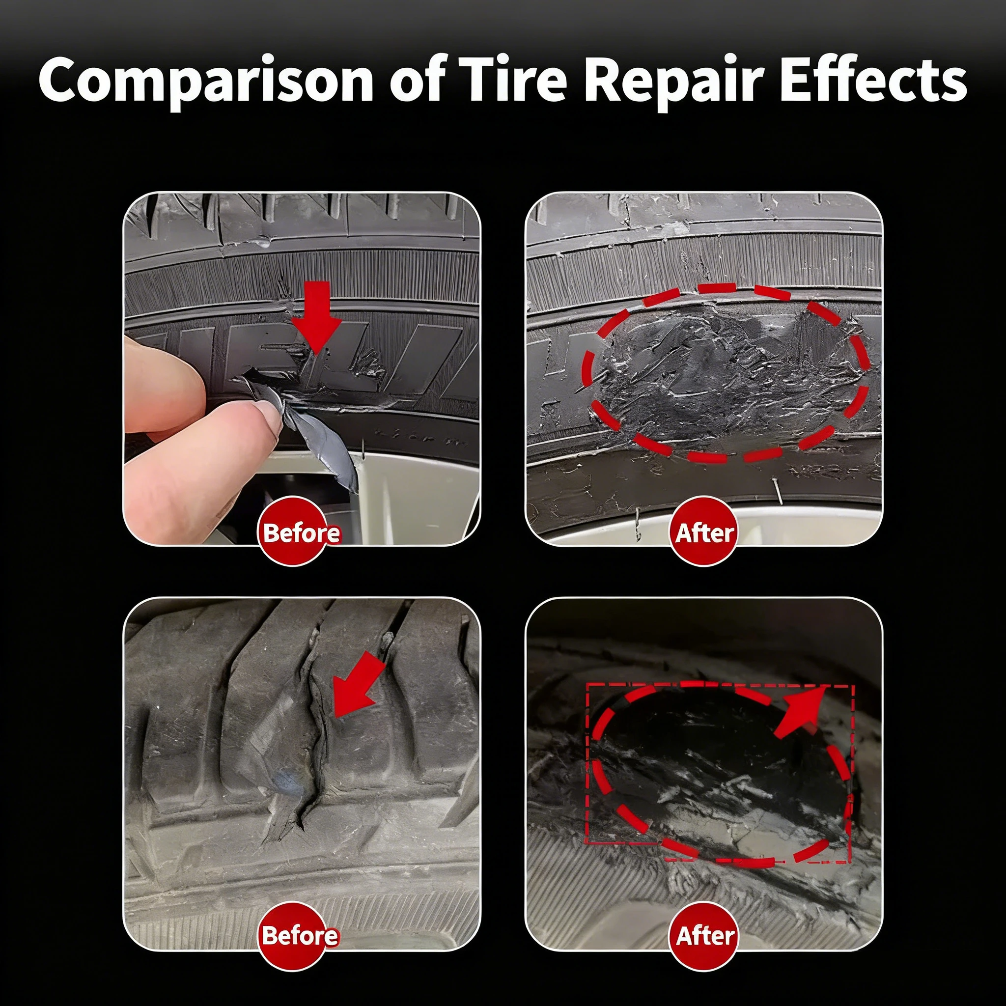 380タイヤ修理液クイックシーラント、自動車およびオートバイのゴム用万能漏れ防止タイヤ修理ソリューション、工具不要
