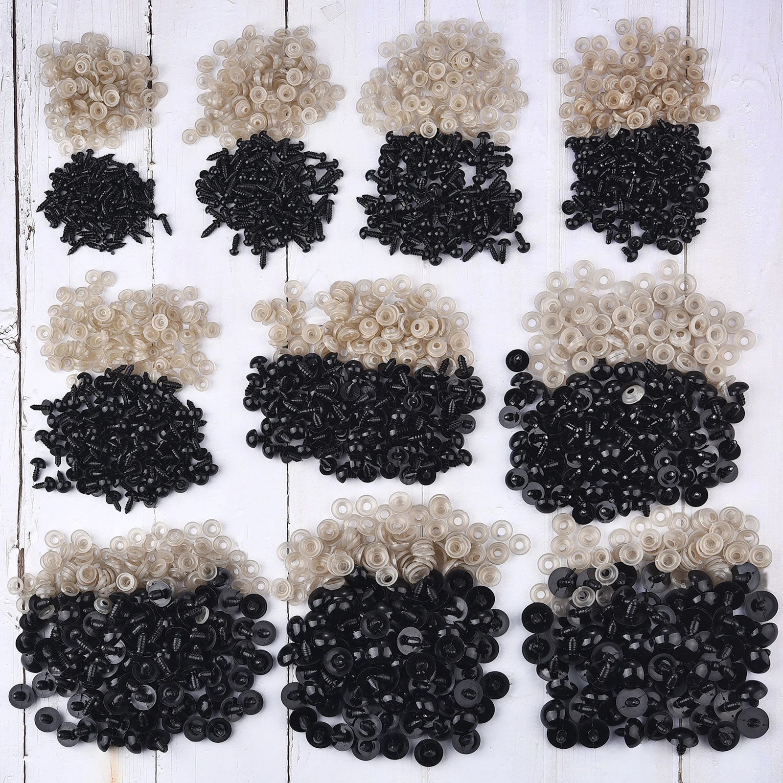 

100pcs 5-12mm Eyeball Doll Accessories Black Plastic Plush Safety Eyes DIY Funny Toy Eyes Animal Amigurumi For Toys 5mm 8mm 12mm