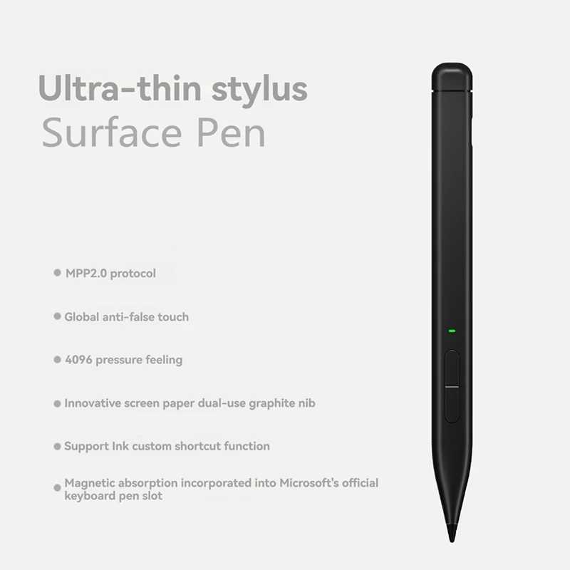 Stylus Pen For Surface Pro 8, 9,4096 Levels Mpp 2.0 Palm Rejection Slim Pencil For Laptop Studio 2, ASUS, HP