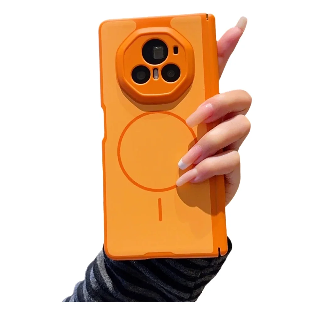 Etui na telefon Honor Magic V3 VS3, matowe, z delikatnym wzorem, magnetyczne, składane, odporne na wstrząsy i utlenianie. — zdjęcie produktu 7
