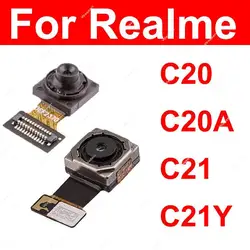 Front Rear Main Camera For Realme C20 C20A C21 C21Y Primary Back Front Selfie Facing Camera Module Flex Cable Replacement Parts