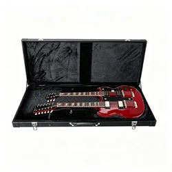 Double-headed electric guitar case Double-headed electric guitar leather case Double-neck electric guitar case