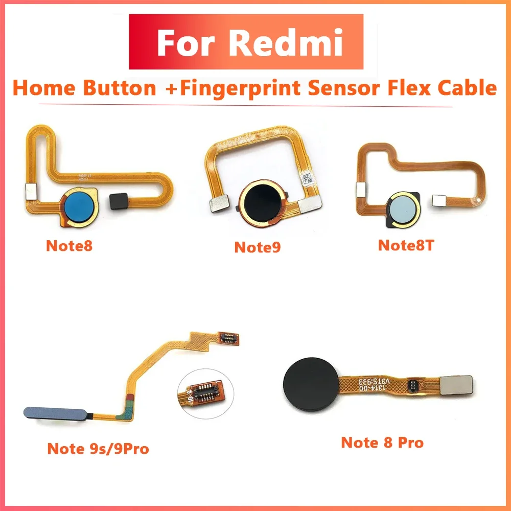 For Xiaomi Redmi Note 8 8T Pro 9s 9Pro Home Button Back Touch ID Finger Scanner Fingerprint Sensor Flex Cable