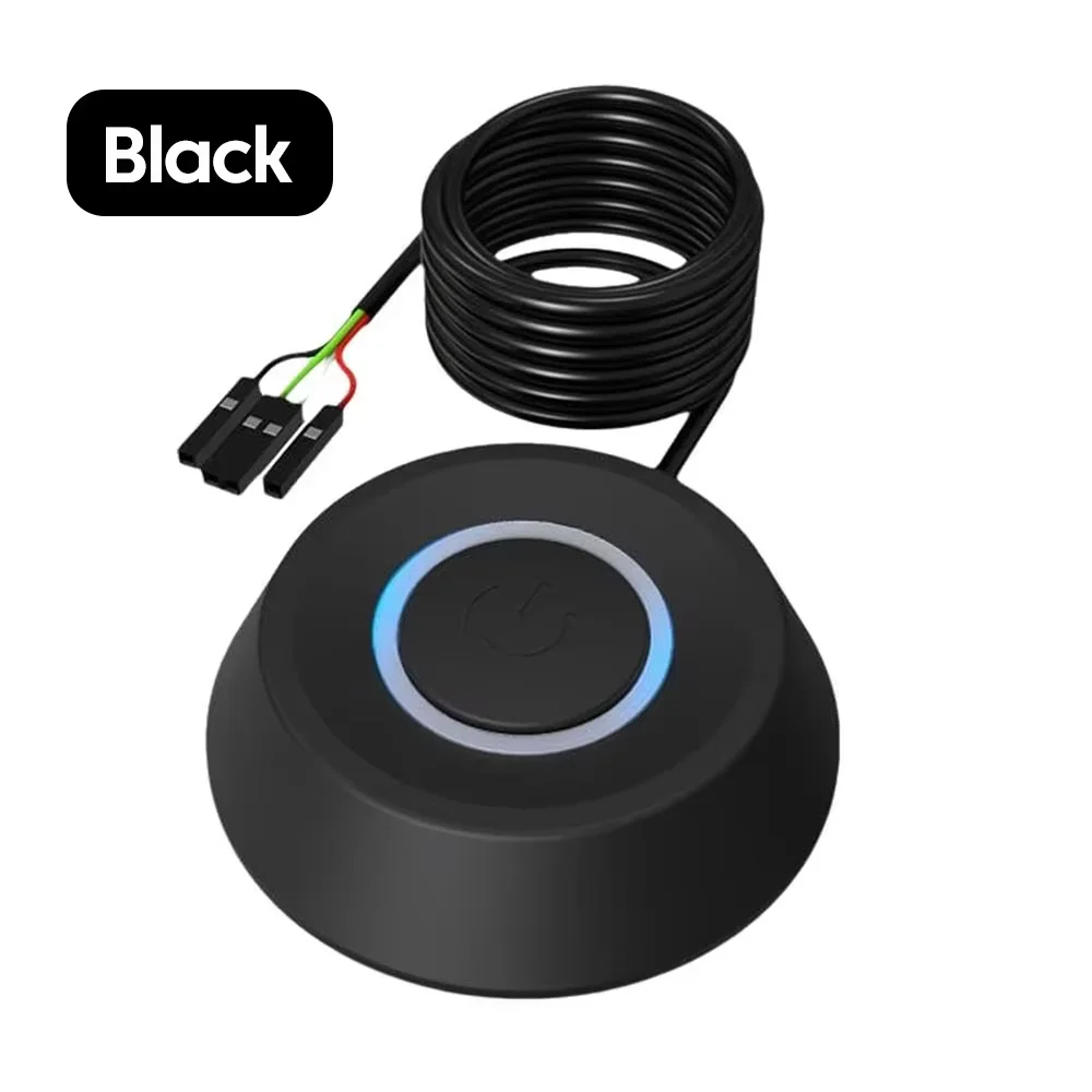 

Computer Desktop Switch 2m Colorful LED Lights PC Motherboard External Start Power On/Off Button Extension Cable for Home Office