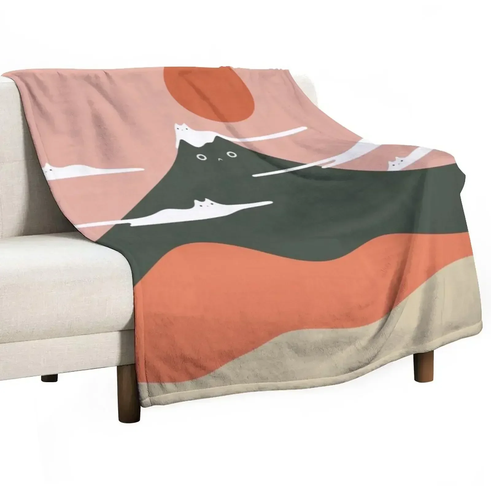 Cat Landscape 72A Throw Blanket Shaggy Bed Fashionable Furrys Sofa Quilt Multi-Purpose sofa bed Blankets