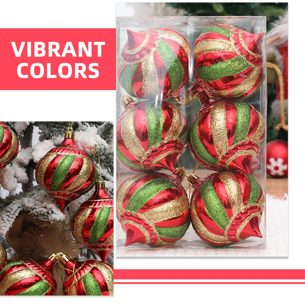 

6 Pcs Ball Pendants Hanging Decorations Christmas Aesthetic Ornaments for Tree Balls