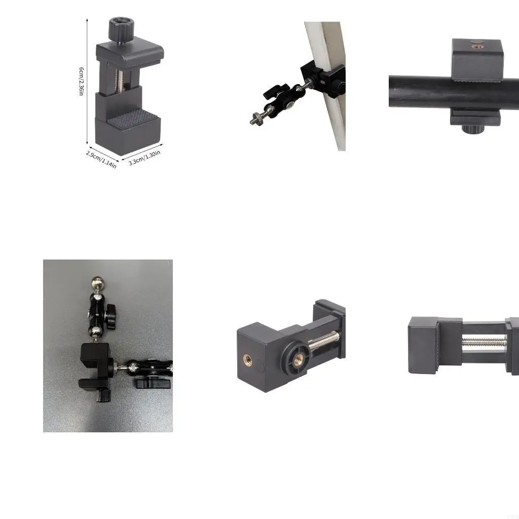 193A Adjustable Camera Holder Clamp With Double 1/4Inch Screw Mounts