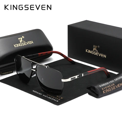 Imagen 2 del producto KINGSEVEN gafas de sol polarizadas de lujo para hombre UV400 gafas cuadradas con montura grande para hombre y mujer gafas de conducción informales de moda para exteriores