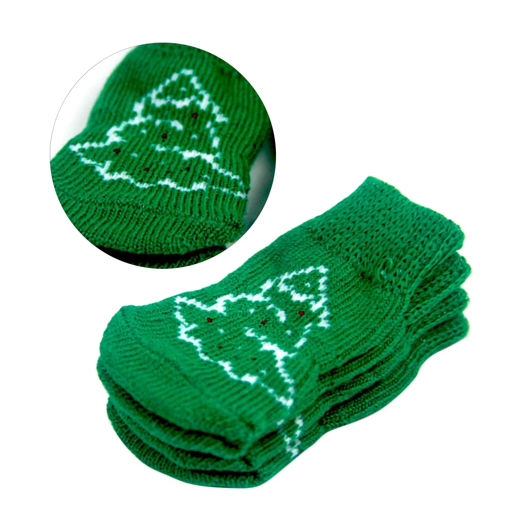 

4 Pcs Pet Socks Adorable Stockings Christmas Warm for Cotton Winter Comfortable