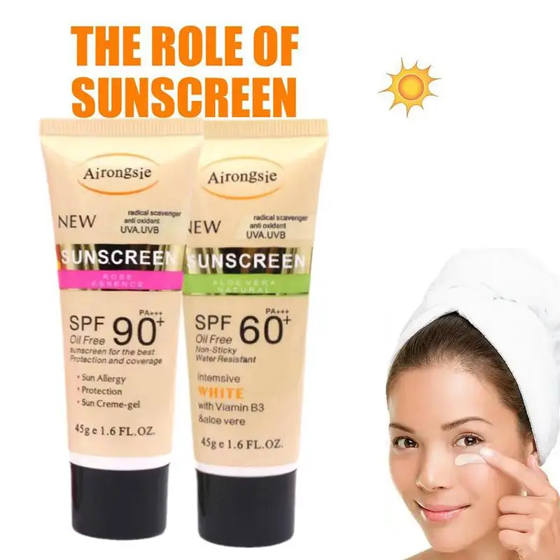 Sunscreen SPF 90/60 + Oil Free Refreshing Moisturizing Sunscreen Lotion For Face Body Not Sticky Face Sunscreen Cream Waterproof