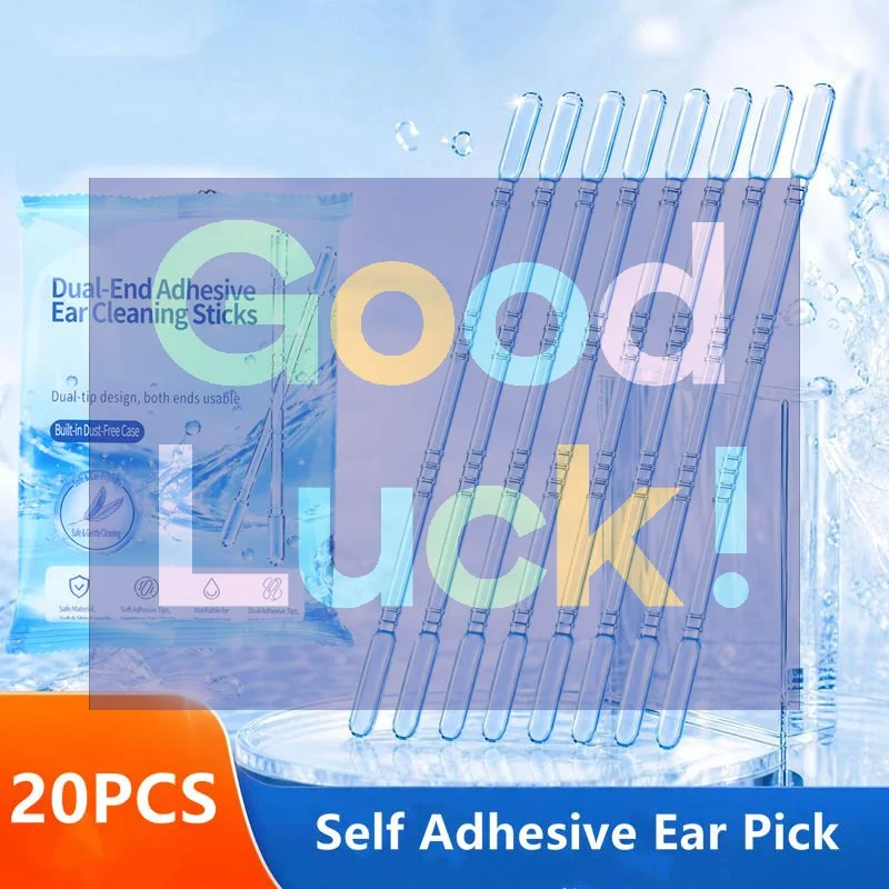【WA】20Pcs Silicone Ear Wax Remover Safe Sticky Ear Pick For Adults Reusable Ear Cleaner Adhesive Earpick Swabs Tools