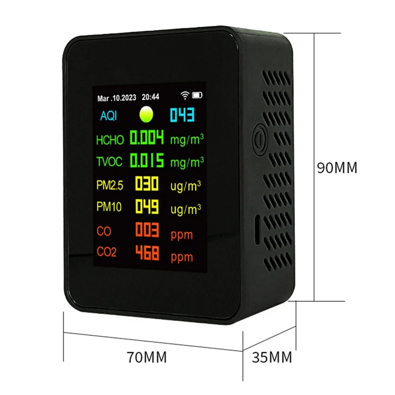 FULL-9 In 1 디지털 온도 습도 테스터 PM2.5 PM10 HCHO TVOC CO CO2 측정기 Wifi LCD
